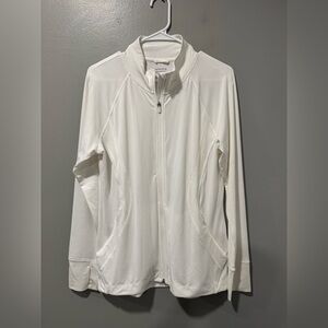 Athleta Pacifica Illume UPF Full Zip in White Size Large